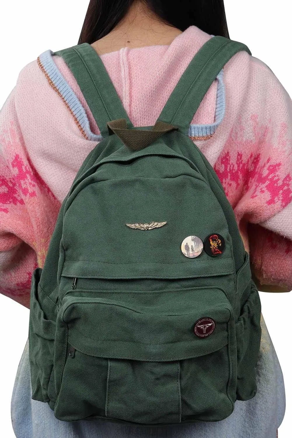 Adult Cosplay Bag Backpack Vintage Canvas Bookbag Casual Travel Tactical Daypack