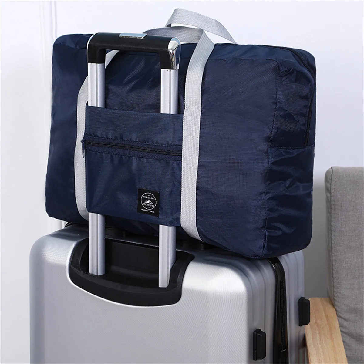 Airlines Foldable Travel Duffel Nylon Water Resistant Bag Hook onto Luggage