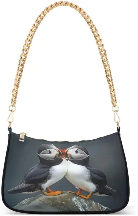 ALAZA Funny Bird Animal Chian Shoulder Bag Handbags Tote Mini Clutch Purse Hobo Bag with Zipper Closure for Women