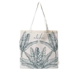 Aloha Heliconia Leaves Large Tote 18x18