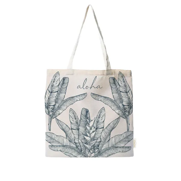 Aloha Heliconia Leaves Large Tote 18x18