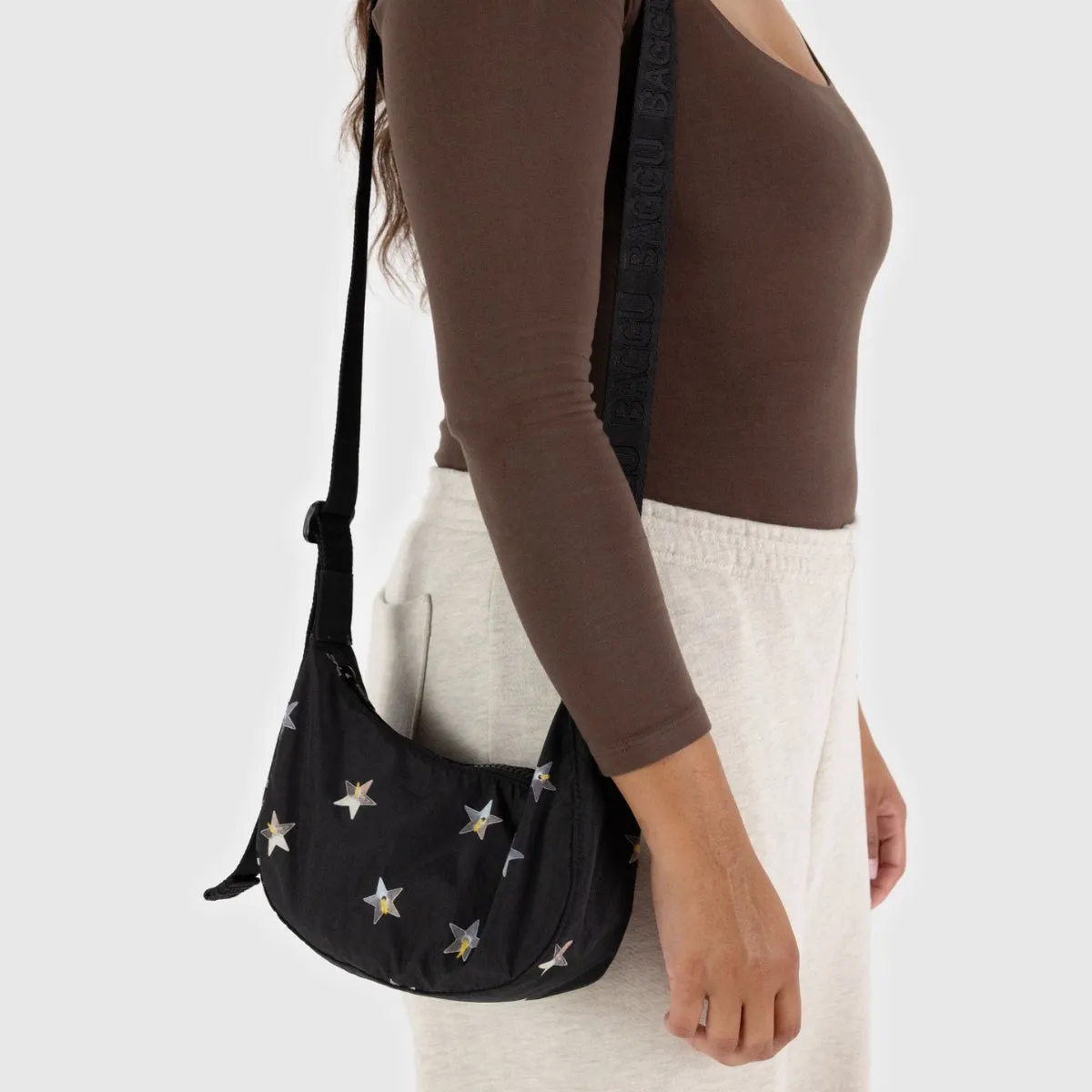 Baggu Small Nylon Crescent Bag in Stars