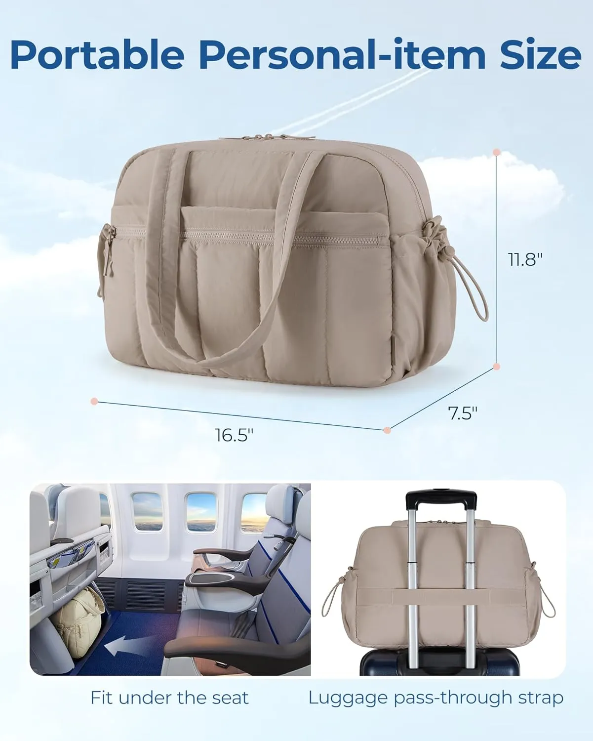 BAGSMART Gym Bag for Women, Duffle Bag for Travel with Wet Pocket, Lightweight Carry on Weekender Duffel, Water Resistant