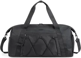 BAGSMART Small Gym Bag With Shoe Compartment & Wet Pocket, Lightweight Sports Travel Duffel, Carry On Weekender Overnight, Water Resistant Sports Gym Tote for Swimming Yoga, Black