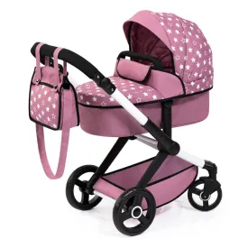Bayer Design Dolls: Xeo Pram - Pink, White, Stars - Dolls Up To 18"