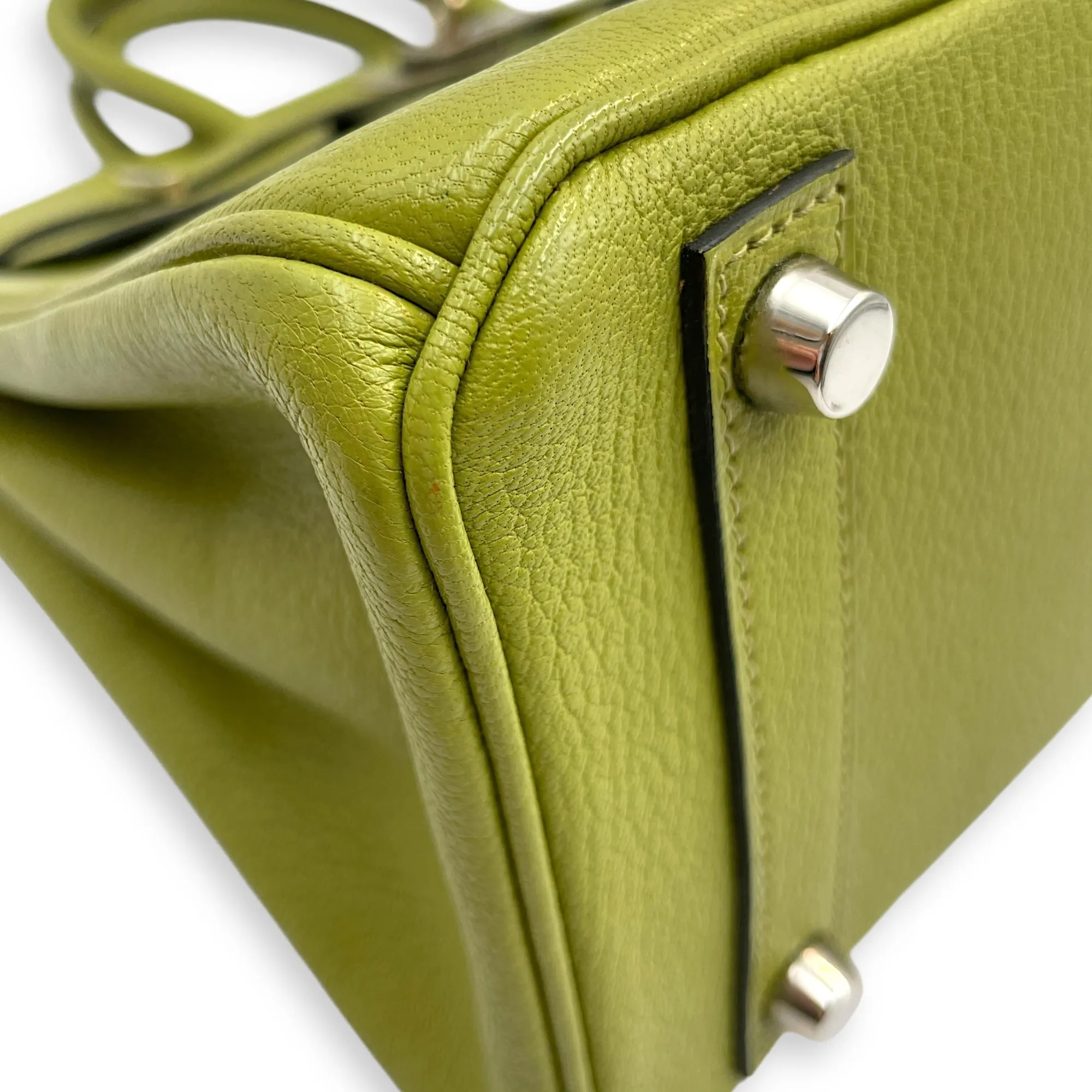 Birkin 25 Vert Anis in Chevre Mysore, Palladium hardware