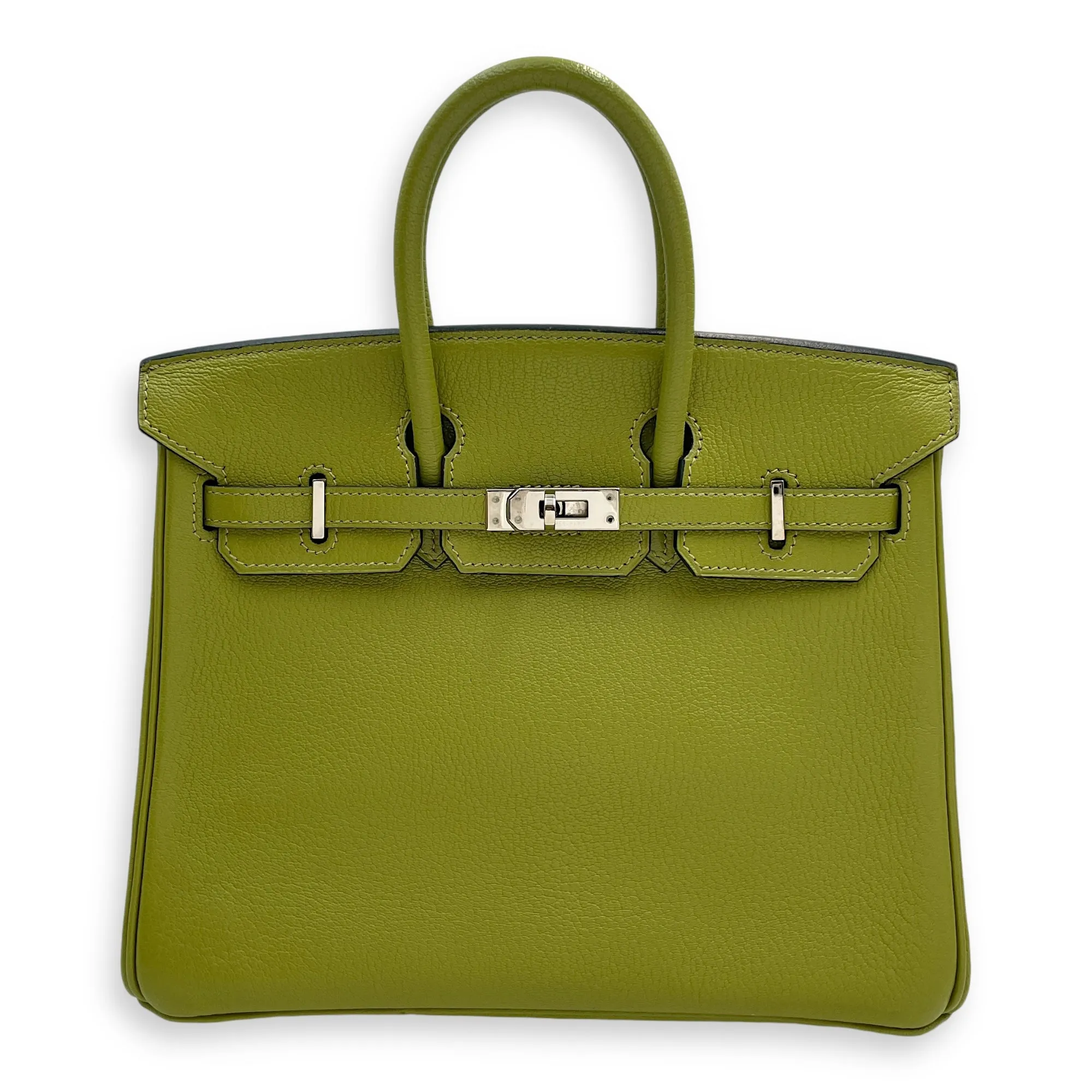 Birkin 25 Vert Anis in Chevre Mysore, Palladium hardware
