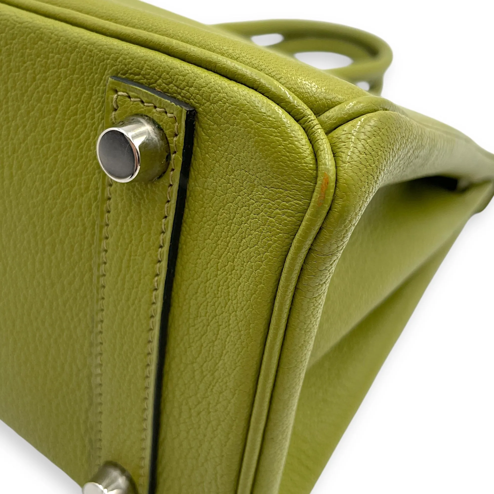 Birkin 25 Vert Anis in Chevre Mysore, Palladium hardware