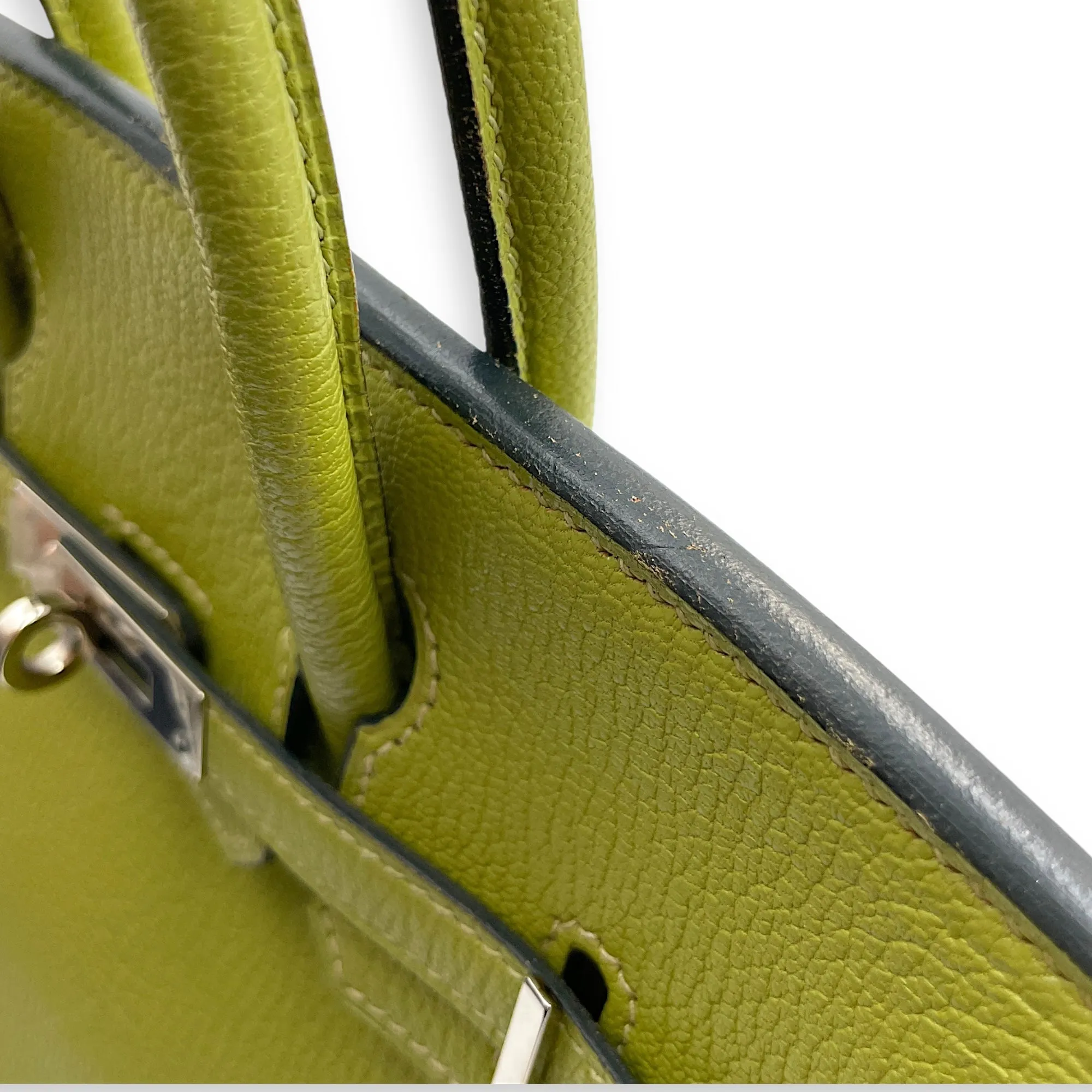 Birkin 25 Vert Anis in Chevre Mysore, Palladium hardware