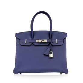 Birkin 30 - Bleu Encre Togo - PHW