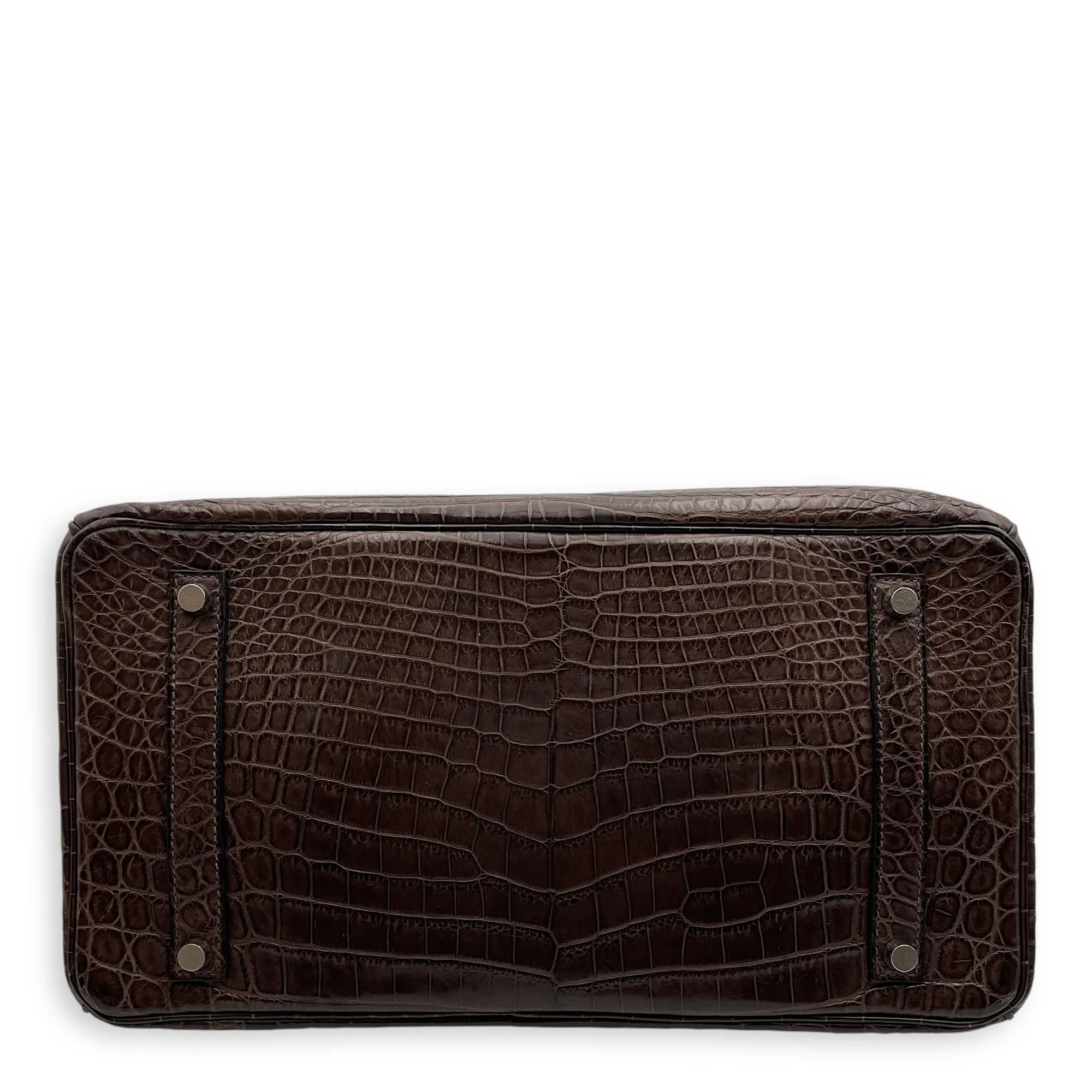 Birkin 35 Ebene in Matte Porosus, Palladium hardware