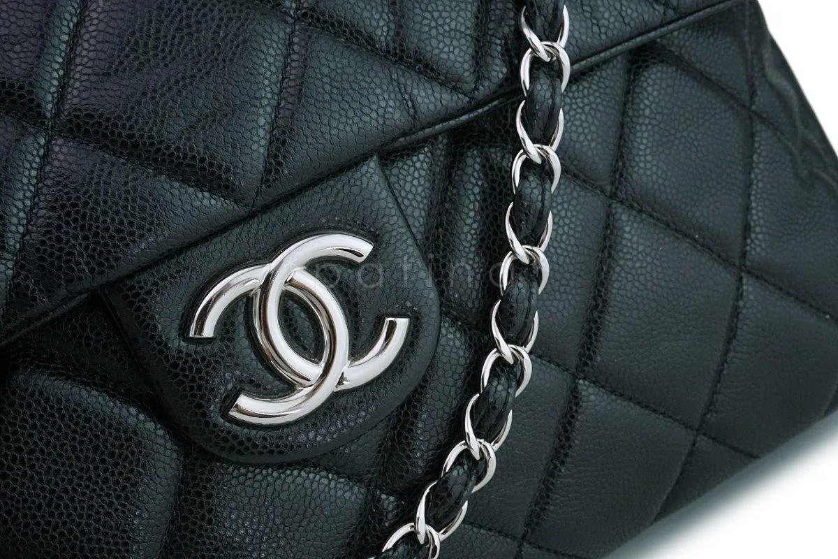 Chanel Black Caviar XXL Classic Messenger Flap Tote Bag