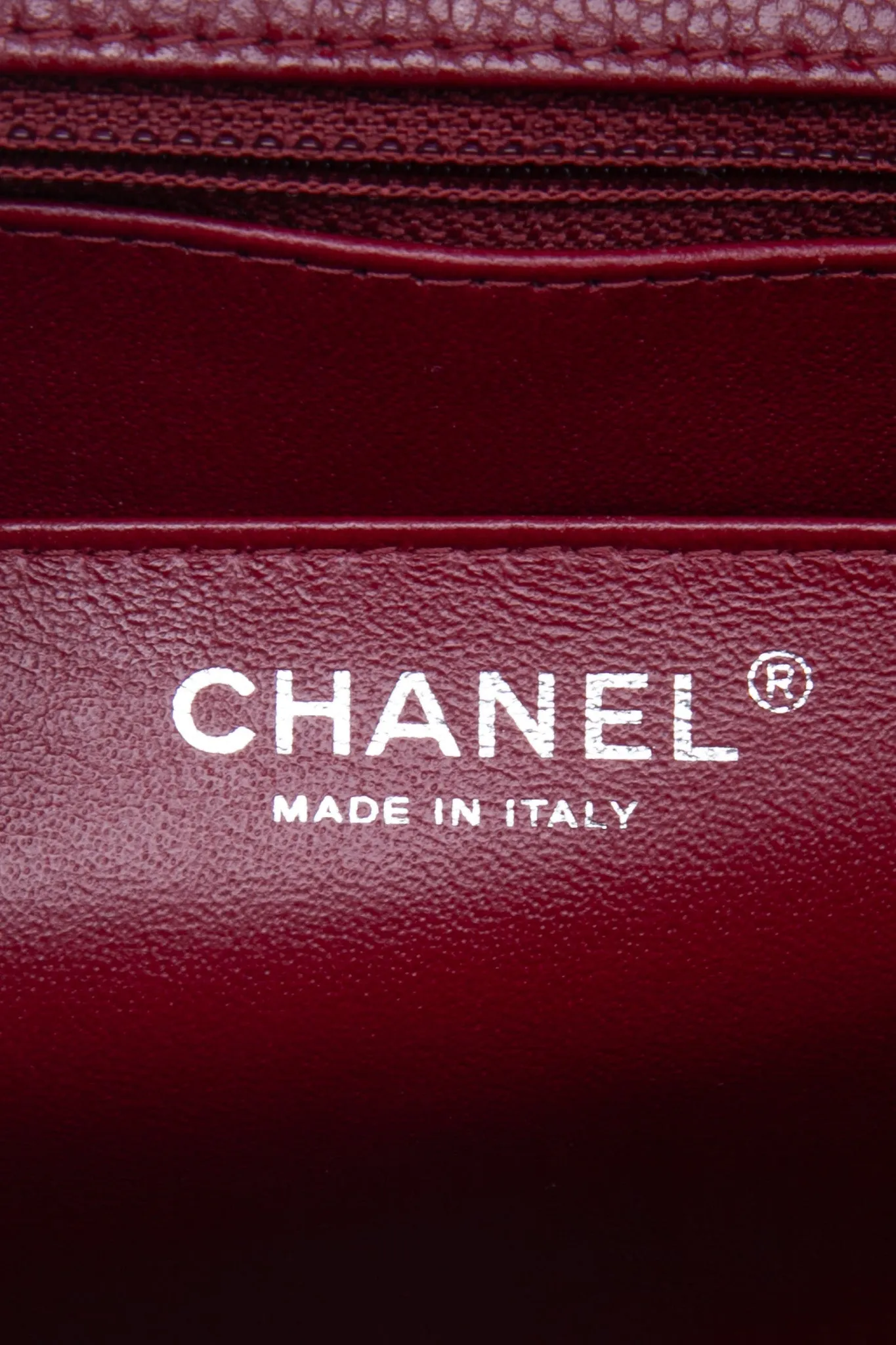 CHANEL Burgundy Caviar Quilted Jumbo Single Flap Bag