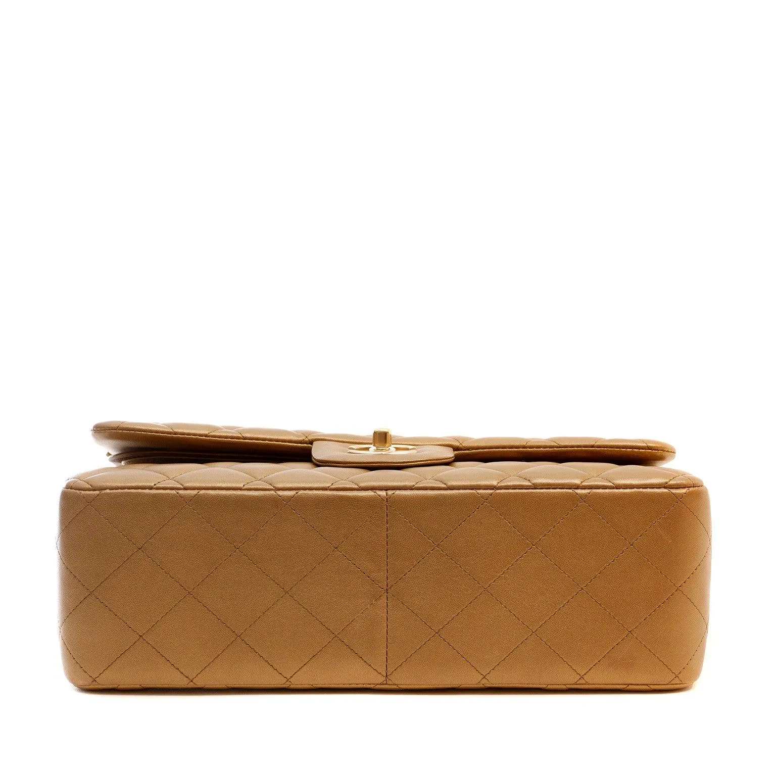 Chanel Metallic Bronze Lambskin Jumbo Classic Flap Bag