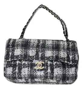 Chanel nylon tweed print flap bag