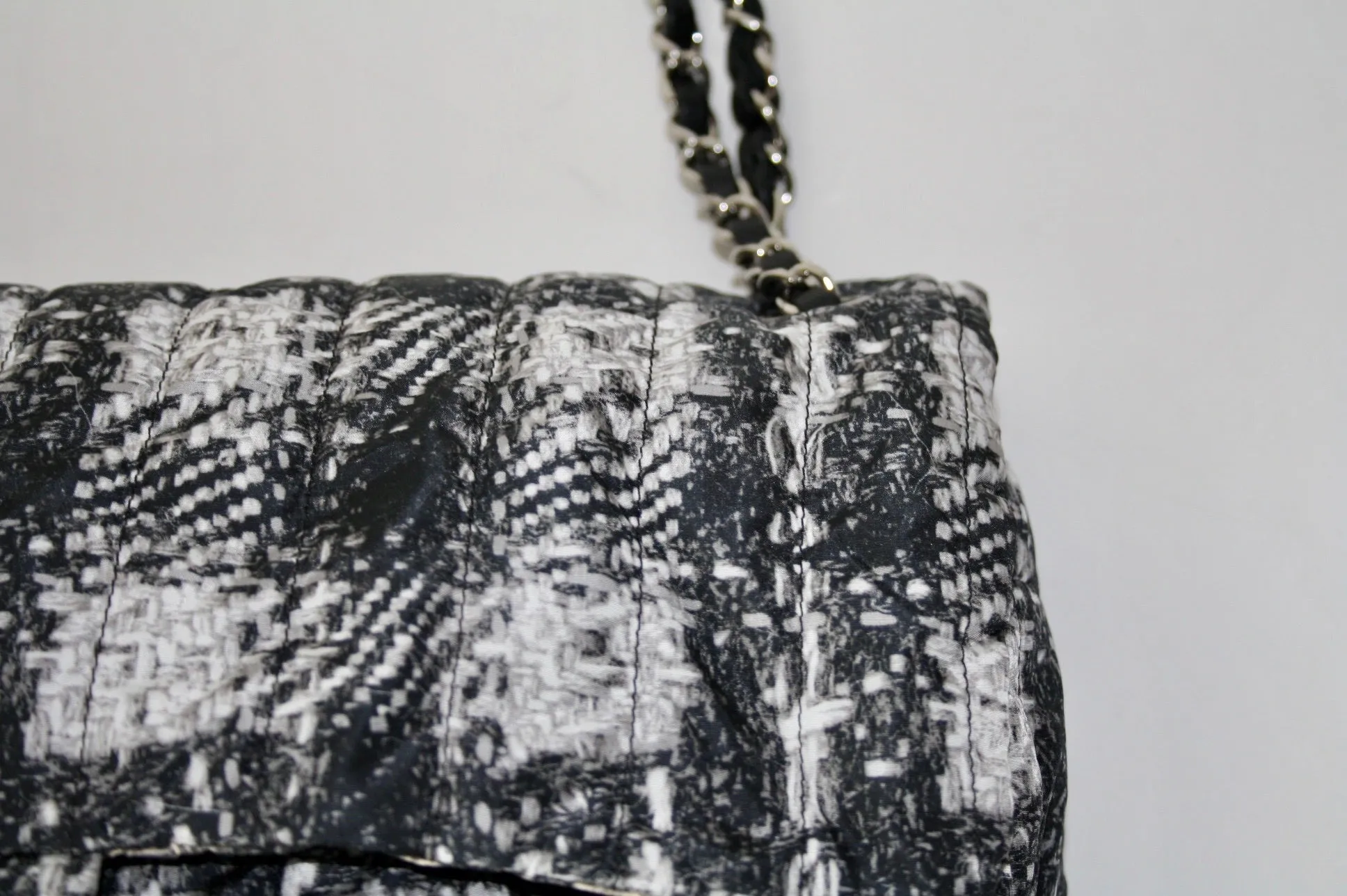 Chanel nylon tweed print flap bag
