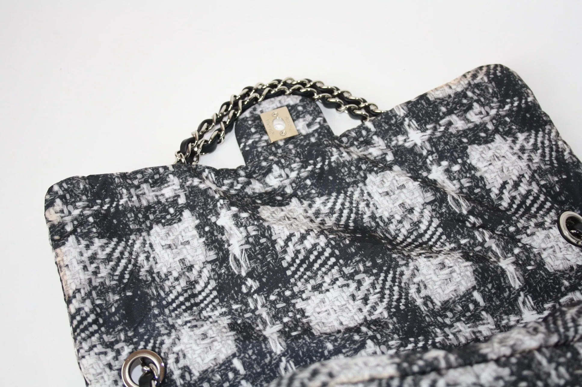 Chanel nylon tweed print flap bag