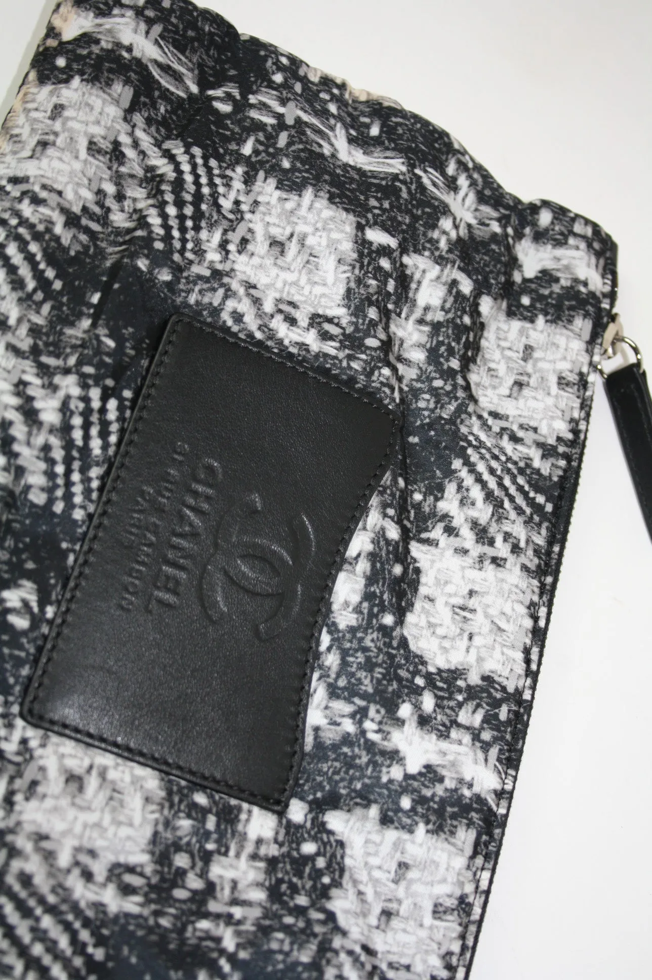 Chanel nylon tweed print flap bag