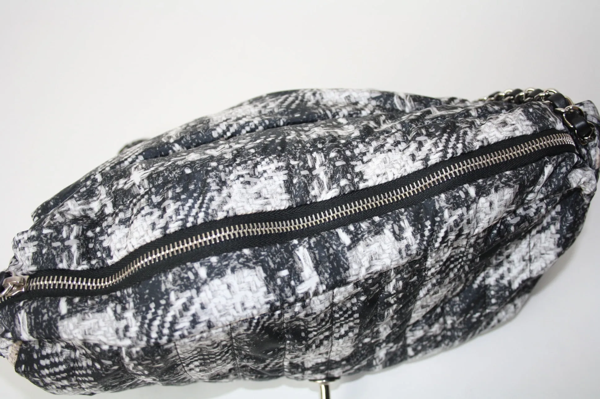 Chanel nylon tweed print flap bag