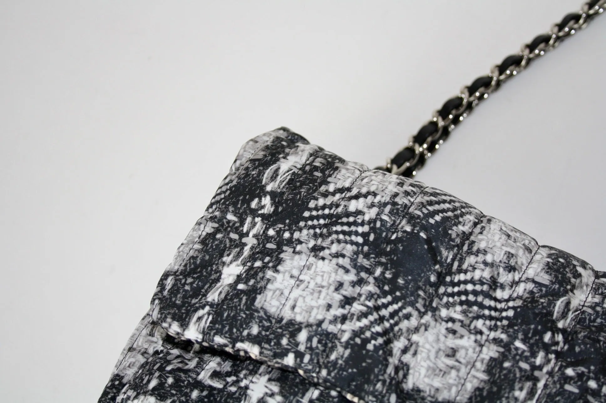 Chanel nylon tweed print flap bag
