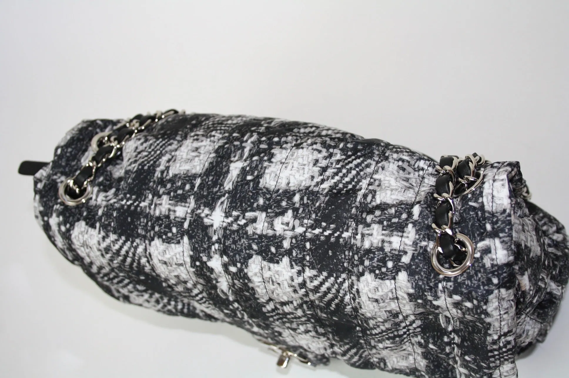 Chanel nylon tweed print flap bag