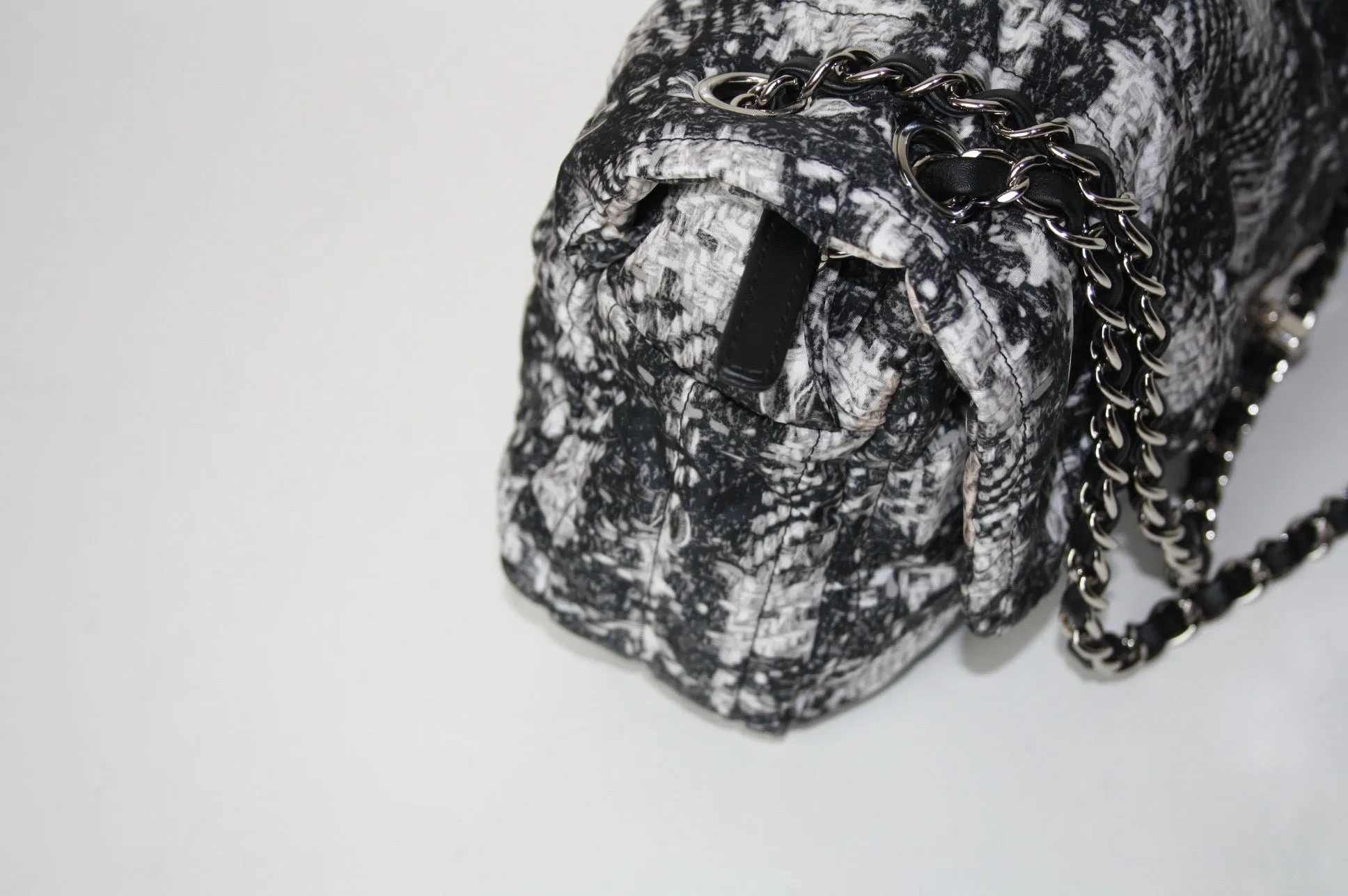 Chanel nylon tweed print flap bag
