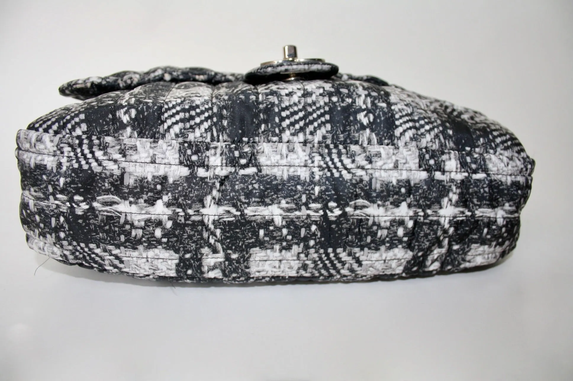 Chanel nylon tweed print flap bag