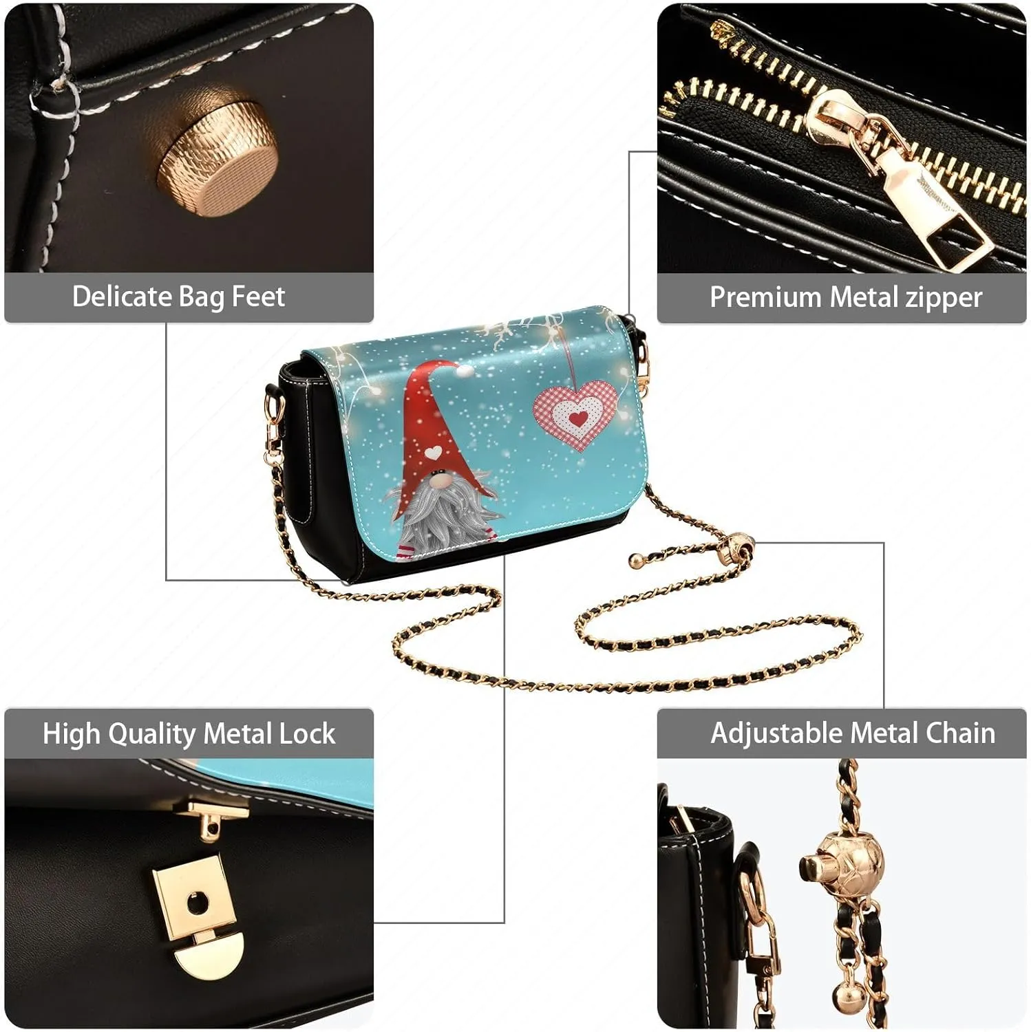 Crossbody Bags for Women Trendy Women's Black Shoulder Bag Small PU Leather Flap Cross Body Bag Handbags
