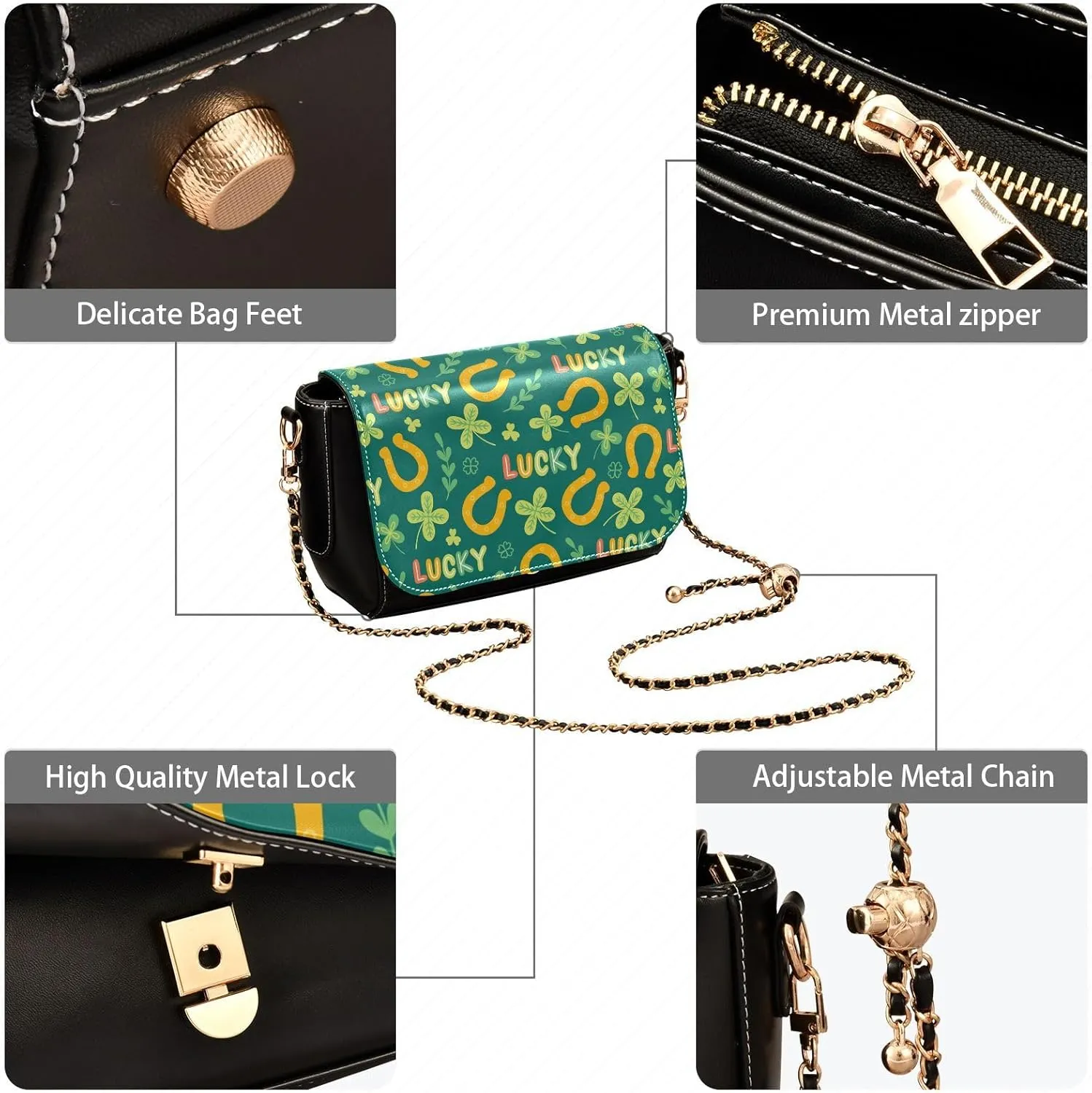 Crossbody Bags for Women Trendy Women's Black Shoulder Bag Small PU Leather Flap Cross Body Bag Handbags