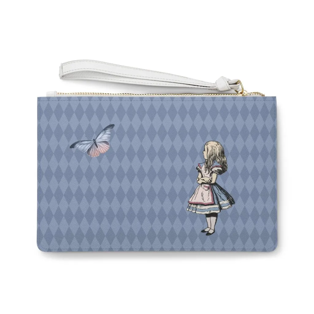 Custom Clutch Purse - Alice in Wonderland Gift # 101 Blue Series | Gift Idea, Birthday Gift, Women's Clutch Purse, Vegan Leather