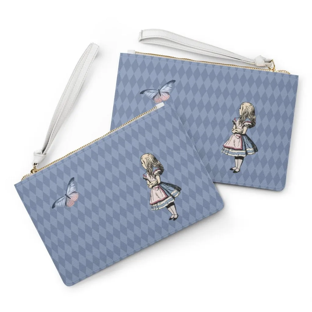 Custom Clutch Purse - Alice in Wonderland Gift # 101 Blue Series | Gift Idea, Birthday Gift, Women's Clutch Purse, Vegan Leather