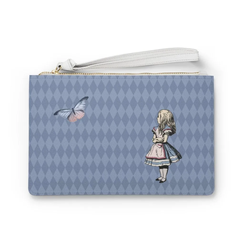 Custom Clutch Purse - Alice in Wonderland Gift # 101 Blue Series | Gift Idea, Birthday Gift, Women's Clutch Purse, Vegan Leather