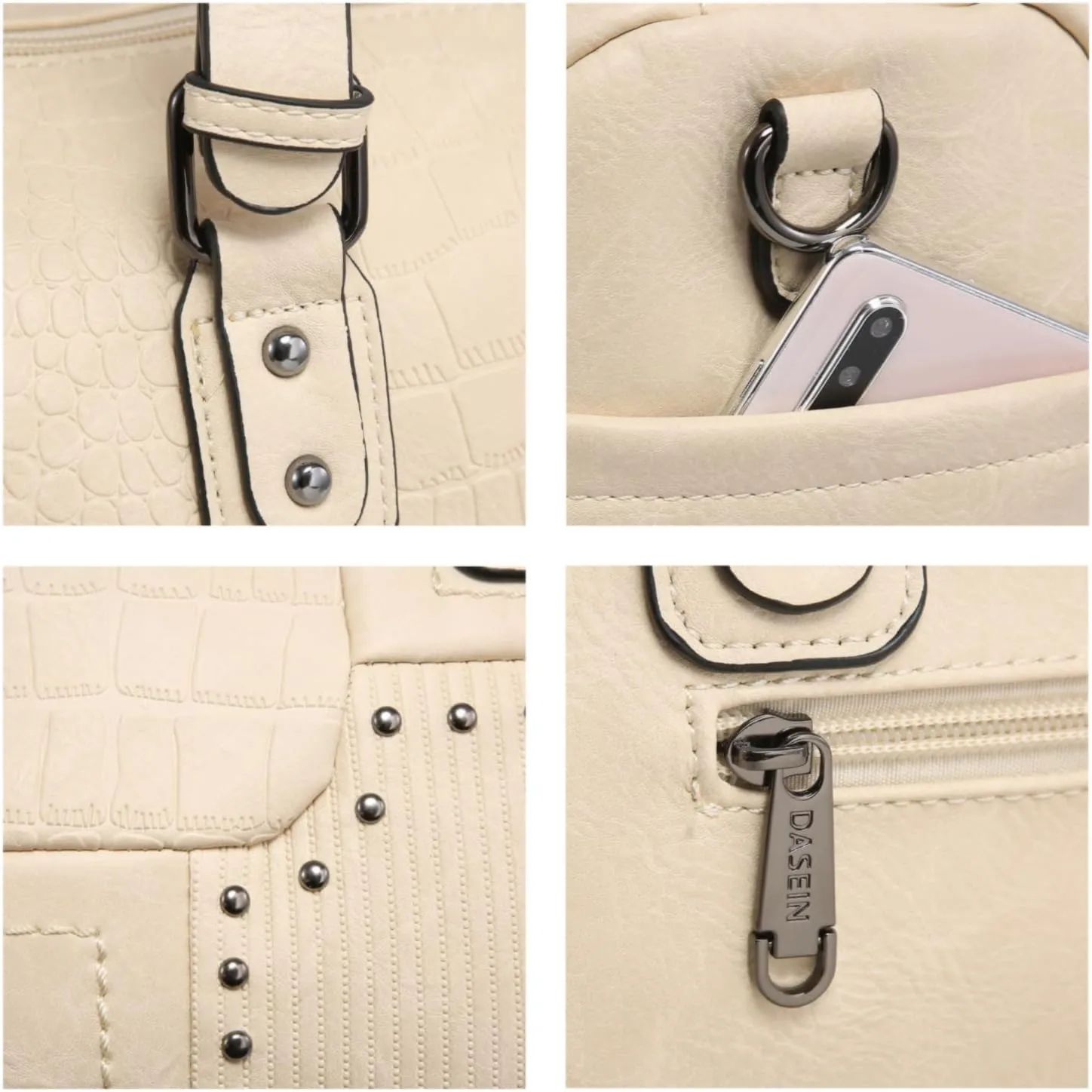 Dasein Women Soft Vegan Leather Barrel Bags Large Hobo Top Handle Work Totes Satchel Handbags Shoulder Purse
