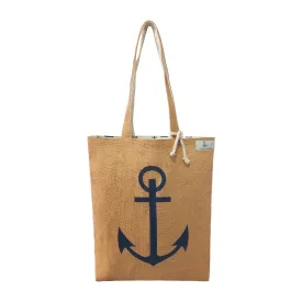 Deeya Printed Natural Jute and Cotton Large Tote Shoulder Bag | Eco Friendly Reversible Daily Use Shopping & Beach Bag