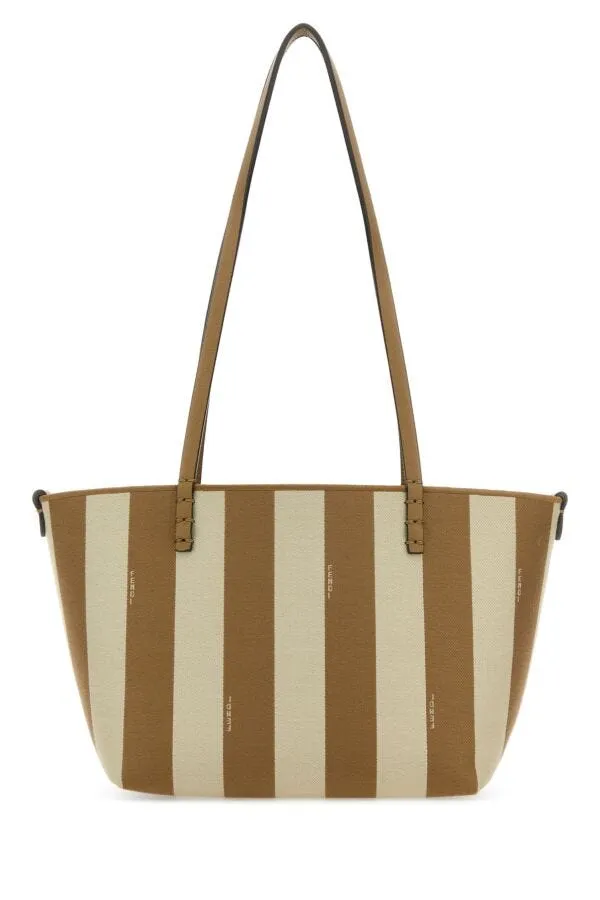 Fendi Women Embroidered Fabric Small Roll Reversible Shopping Bag