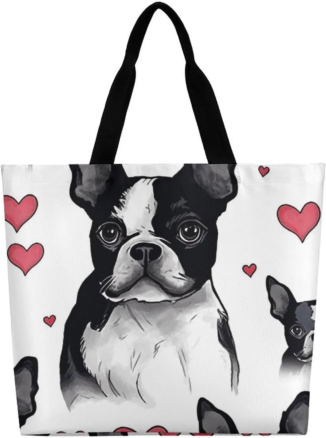 Flamingo Love Flowers Tote Bag for Women Reusable Grocery Shoulder Bag Shopping Bags for Travel, Groceries