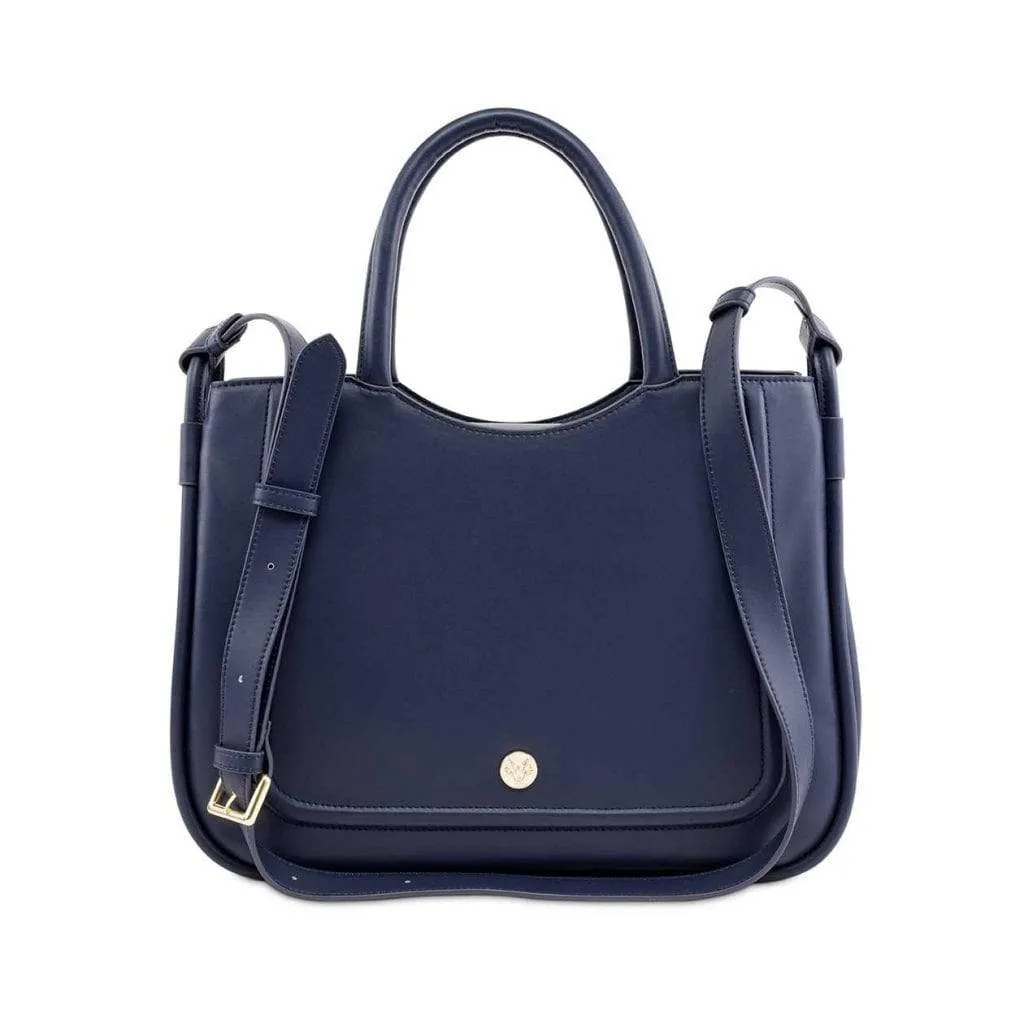 Florence Silicone Vegan Leather Bag | Navy Blue