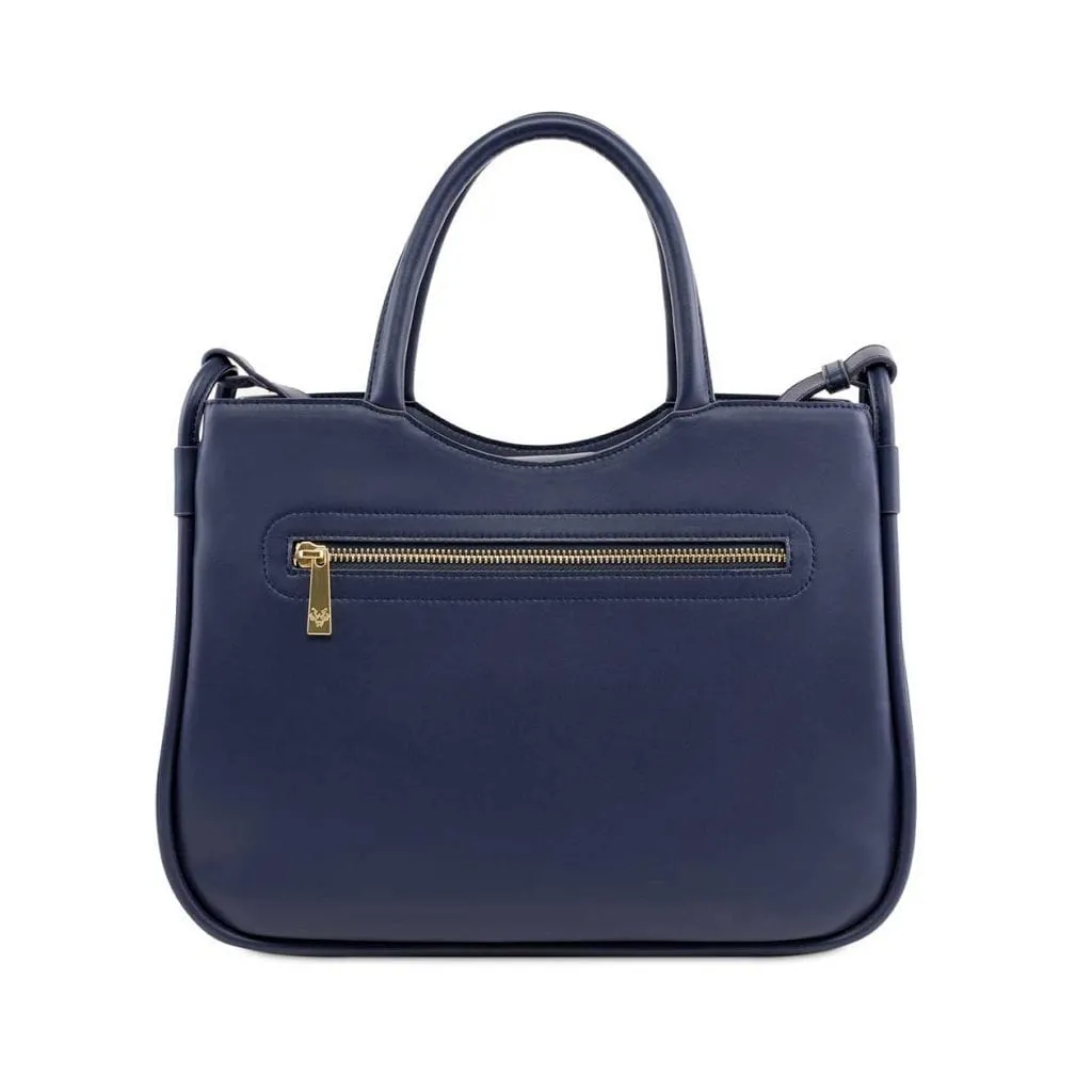 Florence Silicone Vegan Leather Bag | Navy Blue