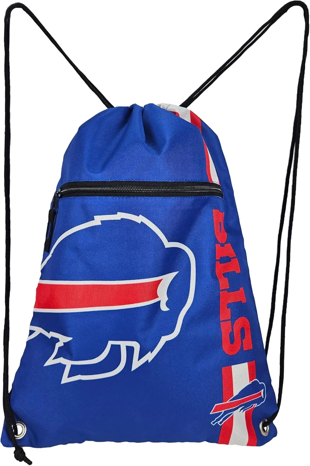 FOCO Buffalo Bills Big Logo Drawstring Backpack with Zippered Pocket  Limited Edition Bills Bag  NFL Gear  Show Your Team Spirit with Officially Licensed Baltimore Ravens Fan Gear