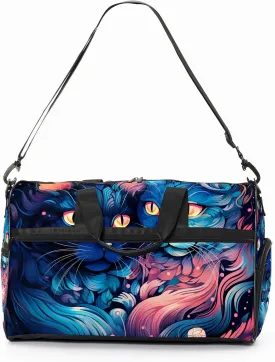 Gym Bag for Women, Carry on Weekender Overnight Bag, Travel Duffel Bags, Personal Item Travel Bag Tote Bag Workout Dance Bag, Cat - 30