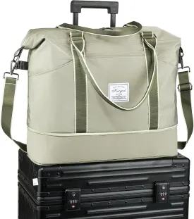 Gym Bag with Wet Pocket, Foldable Travel Duffle Bag Carry On Weekender Bags for Women, Waterproof Overnight Bag for Travel, Gym, Yoga