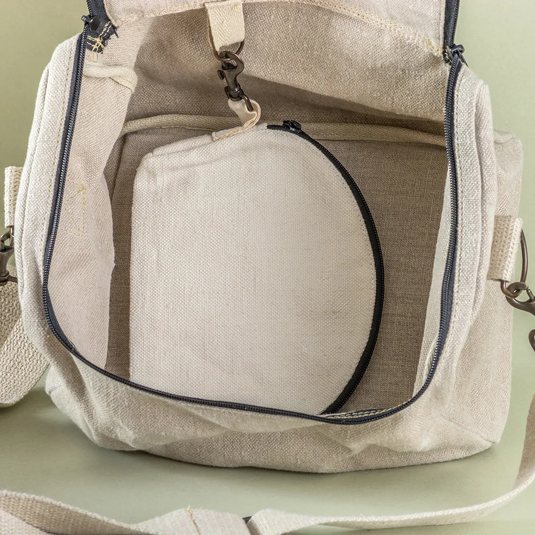 GYM SPA 100% Organic Hemp Stiff Canvas Bag