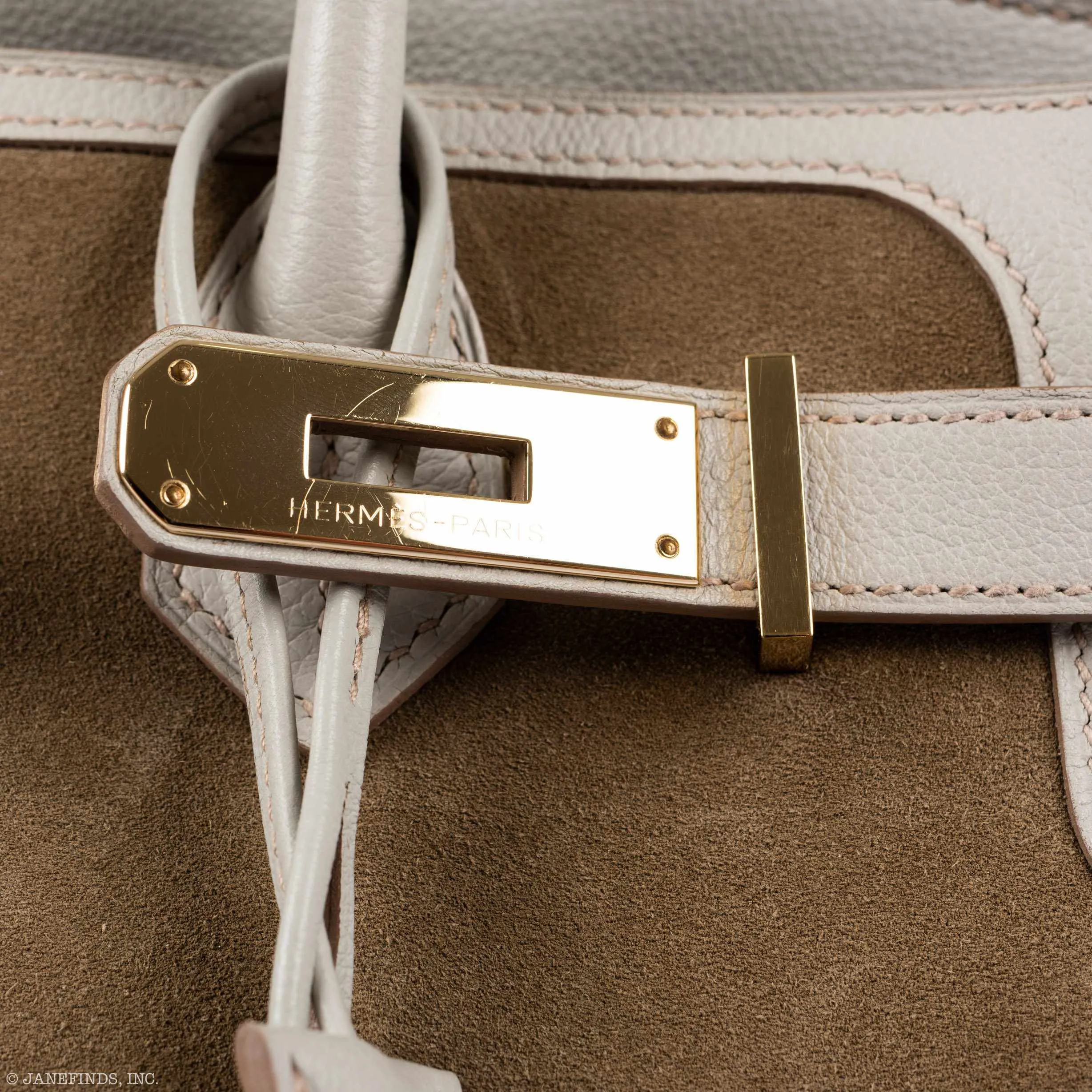 Hermès Birkin 30 Grizzly Gris Perle Swift & Suede Permabrass Hardware