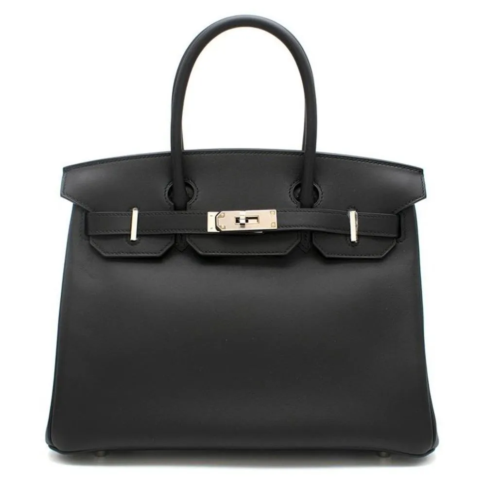 Hermès Birkin 30 Noir (Black) Veau Jonathan Palladium Hardware PHW