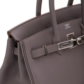 Hermès Birkin 35 Etain Togo Palladium Hardware PHW A Stamp 2017 <!19110475>
