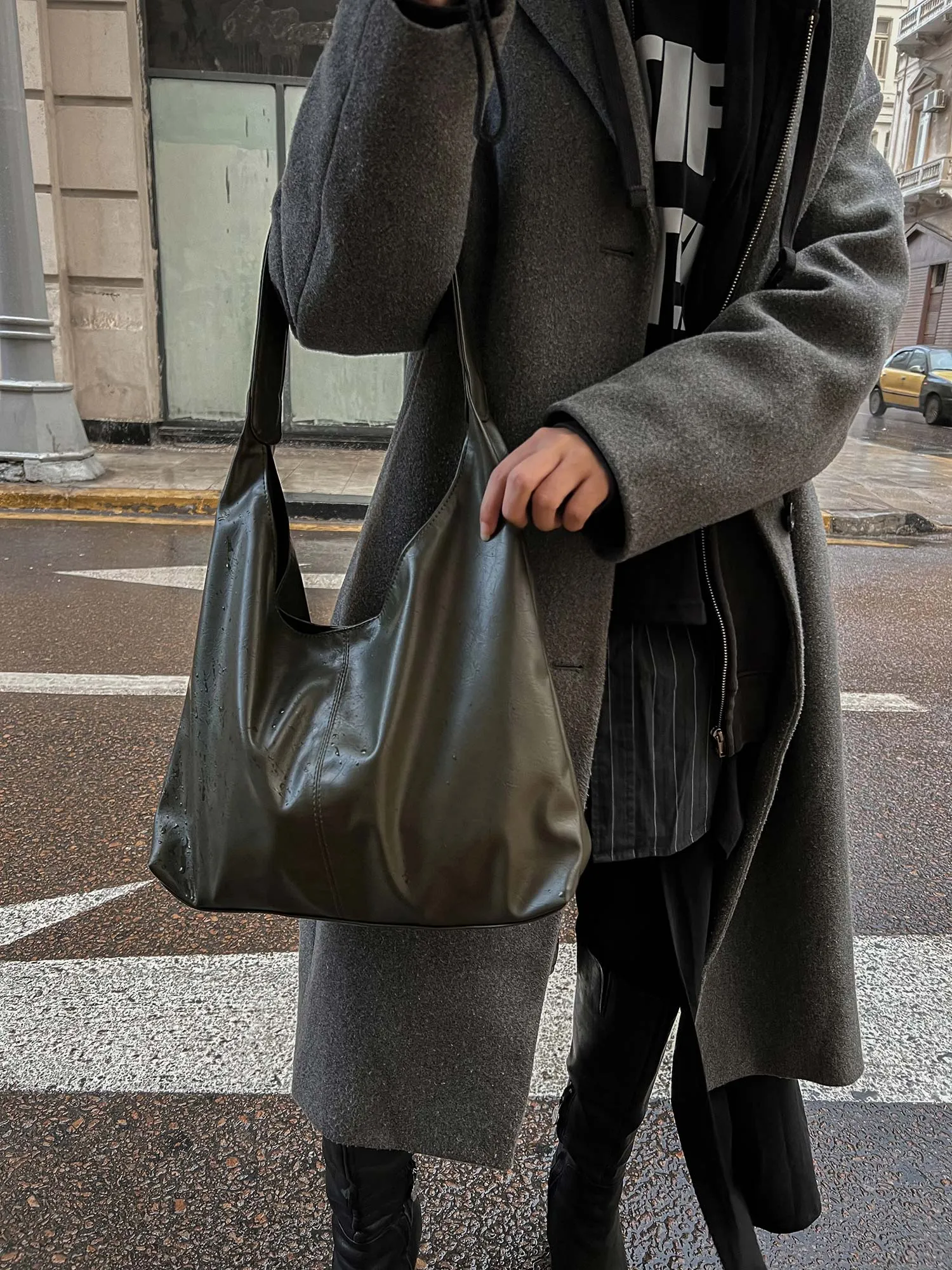 Hobo Leather Bag - Helio