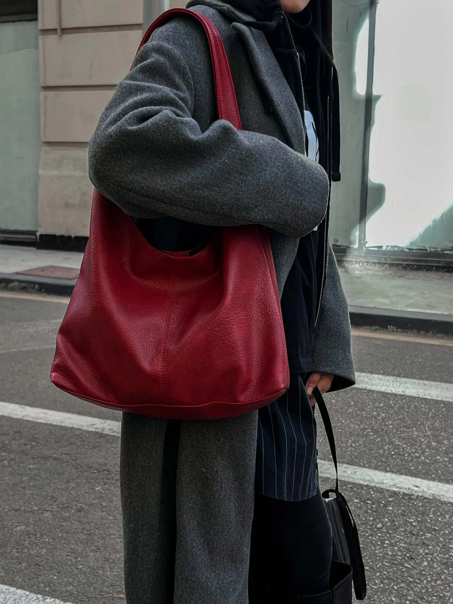 Hobo Leather Bag - Helio