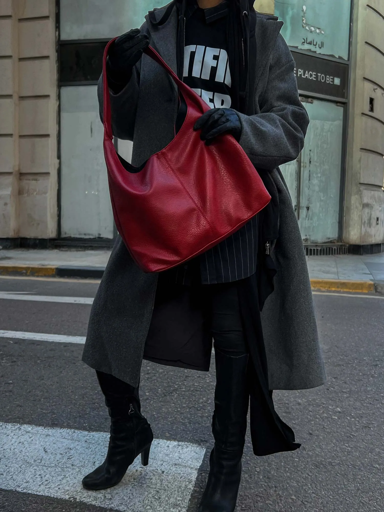Hobo Leather Bag - Helio