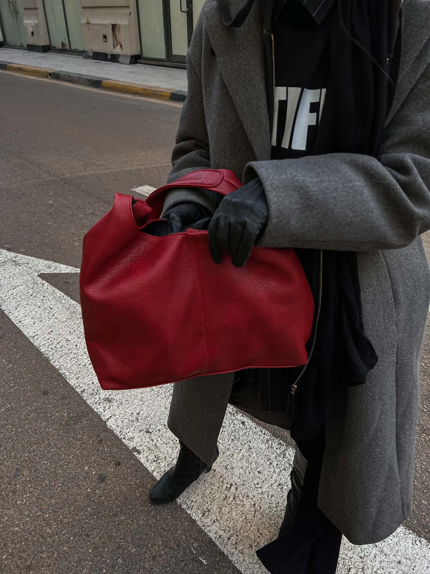 Hobo Leather Bag - Helio