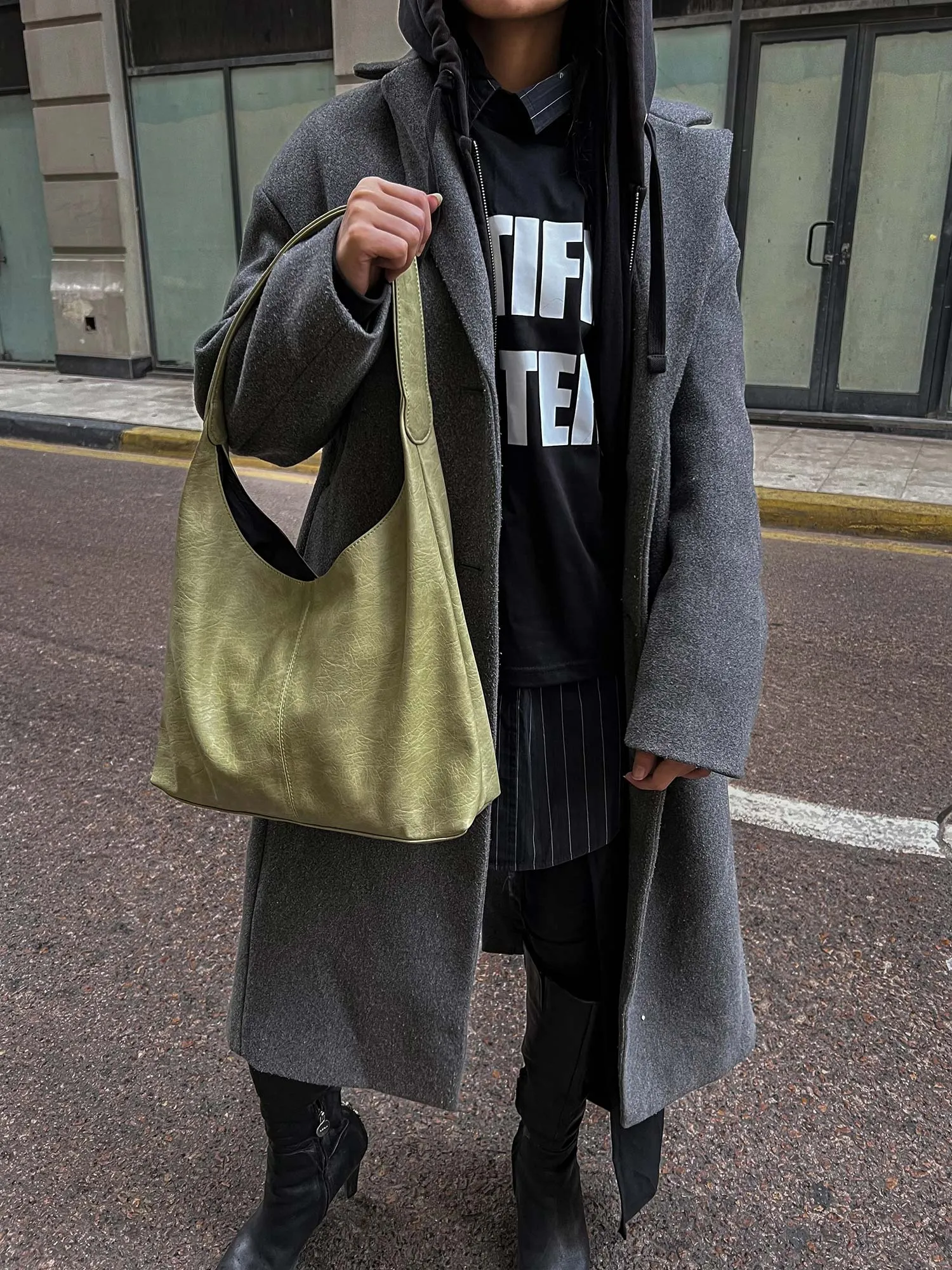 Hobo Leather Bag - Helio